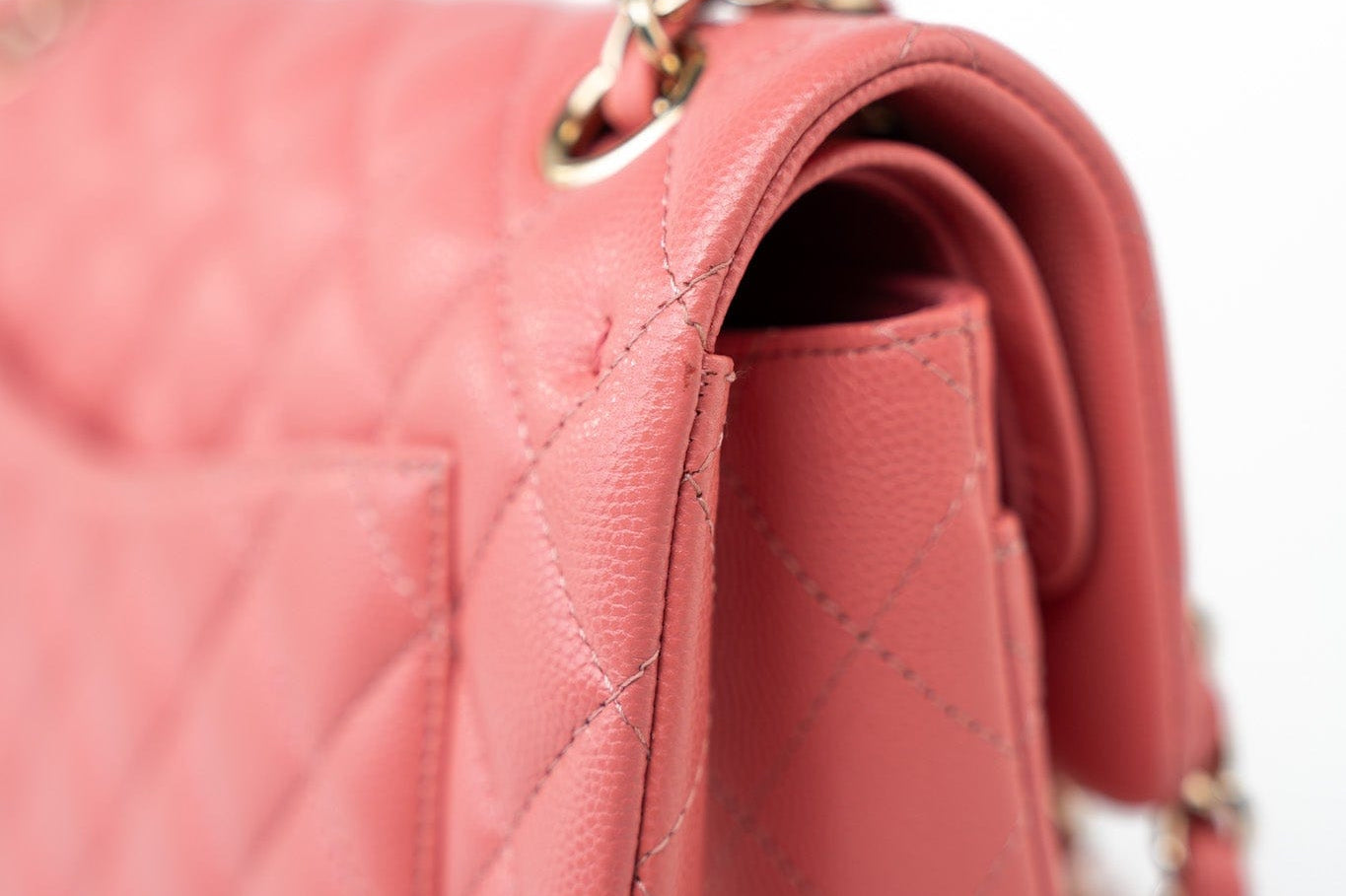 CHANEL Handbag Pink 18S Pink Caviar Quilted Classic Flap Small Light Gold Hardware - Redeluxe