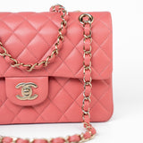 CHANEL Handbag Pink 18S Pink Caviar Quilted Classic Flap Small Light Gold Hardware - Redeluxe