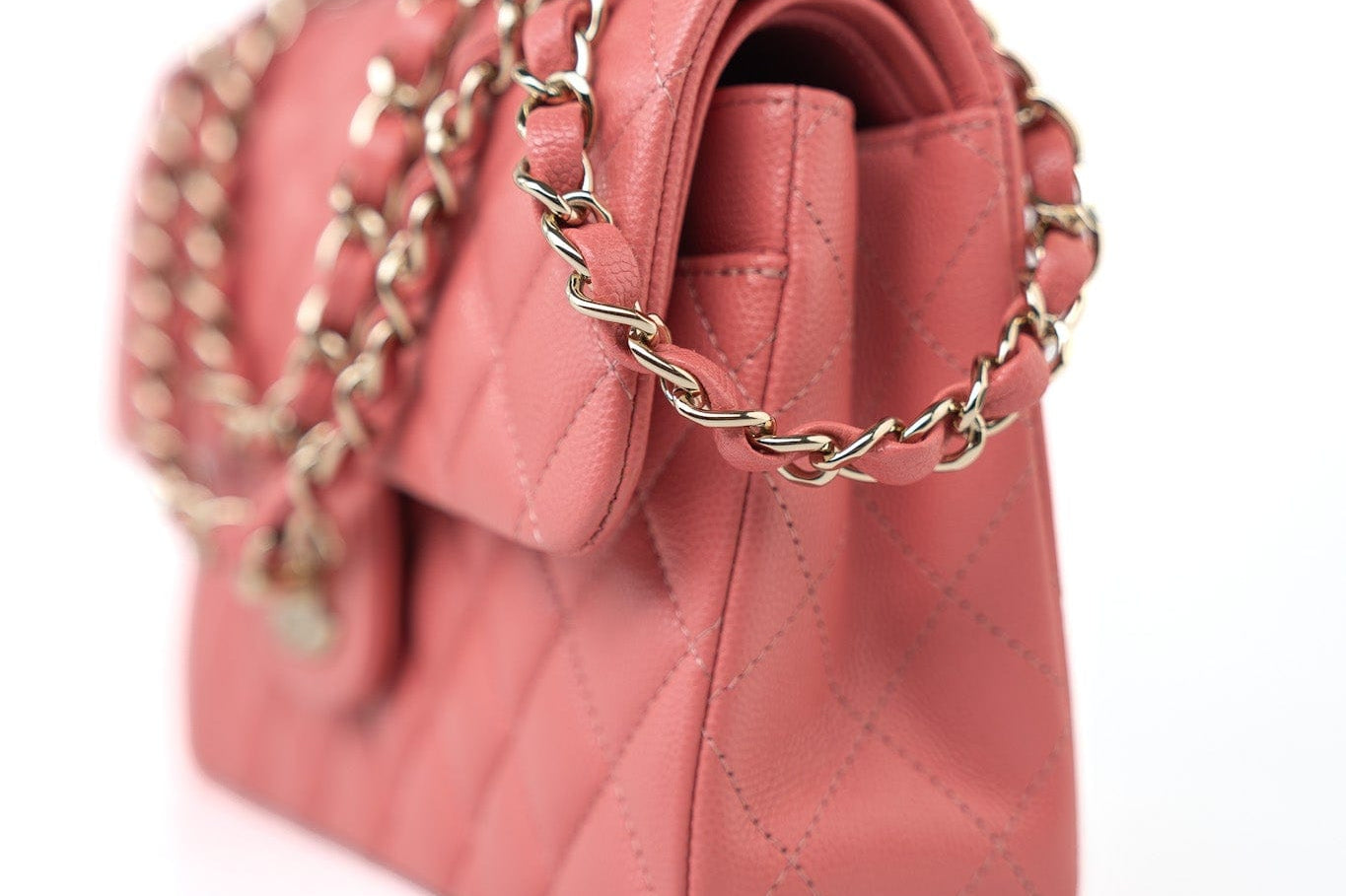 CHANEL Handbag Pink 18S Pink Caviar Quilted Classic Flap Small Light Gold Hardware - Redeluxe