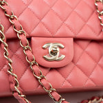 CHANEL Handbag Pink 18S Pink Caviar Quilted Classic Flap Small Light Gold Hardware - Redeluxe