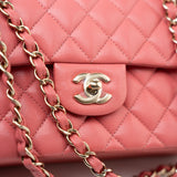 CHANEL Handbag Pink 18S Pink Caviar Quilted Classic Flap Small Light Gold Hardware - Redeluxe