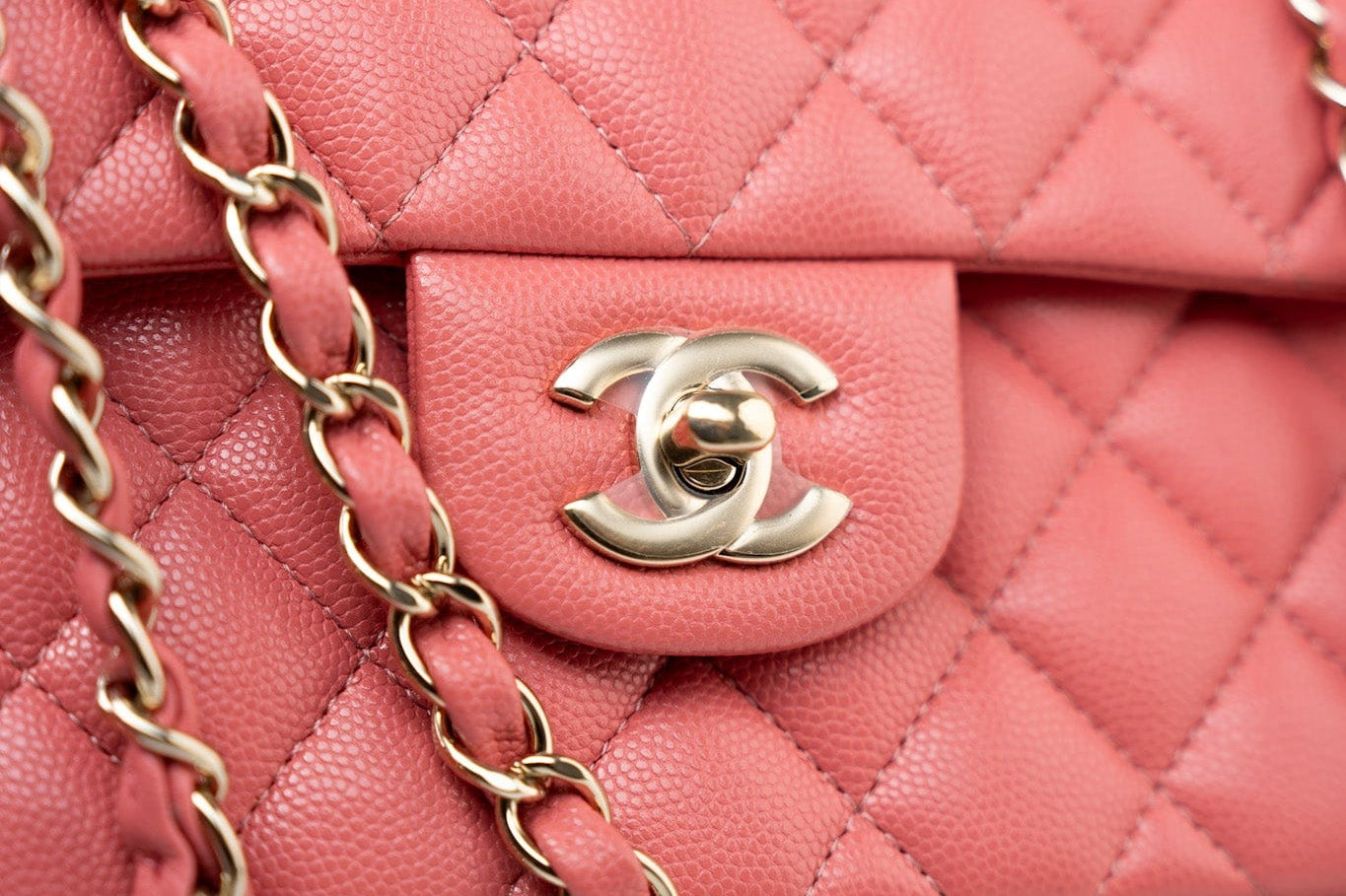 CHANEL Handbag Pink 18S Pink Caviar Quilted Classic Flap Small Light Gold Hardware - Redeluxe