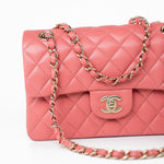 CHANEL Handbag Pink 18S Pink Caviar Quilted Classic Flap Small Light Gold Hardware - Redeluxe