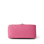 CHANEL Handbag Pink 19C Pink Lambskin Quilted Mini Square Flap Silver Hardware - Redeluxe