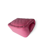 CHANEL Handbag Pink 19C Pink Lambskin Quilted Mini Square Flap Silver Hardware - Redeluxe