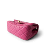 CHANEL Handbag Pink 20S Pink Lambskin Quilted Pearl Crush Mini Aged Gold Hardware - Redeluxe