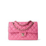 CHANEL Handbag Pink 21C Pink Caviar Quilted Small Classic Flap Light Gold Hardware - Redeluxe