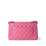 CHANEL Handbag Pink 21C Pink Caviar Quilted Small Classic Flap Light Gold Hardware - Redeluxe