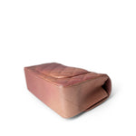 CHANEL Handbag Pink 21S Metallic Rose Gold Grained Lambskin Quilted Mini Rectangular Flap - Redeluxe
