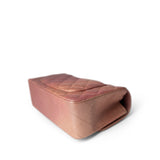 CHANEL Handbag Pink 21S Metallic Rose Gold Grained Lambskin Quilted Mini Rectangular Flap - Redeluxe