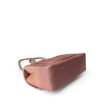 CHANEL Handbag Pink 21S Metallic Rose Gold Grained Lambskin Quilted Mini Rectangular Flap - Redeluxe