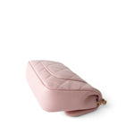 CHANEL Handbag Pink 22B Light Pink Lambskin Quilted Mini Heart Charms Flap Antique Gold Hardware - Redeluxe