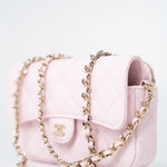 CHANEL Handbag Pink 22P Light Pink Caviar Quilted Flap Phone Holder with Classic Chain LGHW - Redeluxe