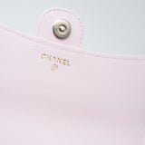 CHANEL Handbag Pink 22P Light Pink Caviar Quilted Flap Phone Holder with Classic Chain LGHW - Redeluxe