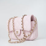 CHANEL Handbag Pink 22P Light Pink Caviar Quilted Flap Phone Holder with Classic Chain LGHW - Redeluxe