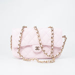 CHANEL Handbag Pink 22P Light Pink Caviar Quilted Flap Phone Holder with Classic Chain LGHW - Redeluxe