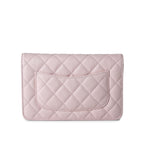 CHANEL Handbag Pink 22S Light Pink Caviar  Quilted Wallet On Chain (WOC) LGHW - Redeluxe
