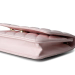CHANEL Handbag Pink 22S Light Pink Caviar  Quilted Wallet On Chain (WOC) LGHW - Redeluxe