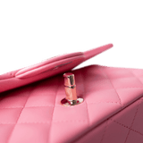 CHANEL Handbag Pink 23P Pink Lambskin Quilted Mini Top Handle Light Gold Hardware - Redeluxe