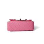 CHANEL Handbag Pink 23P Pink Lambskin Quilted Mini Top Handle Light Gold Hardware - Redeluxe