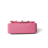 CHANEL Handbag Pink 23P Pink Lambskin Quilted Mini Top Handle Light Gold Hardware - Redeluxe