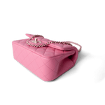 CHANEL Handbag Pink 23P Pink Lambskin Quilted Mini Top Handle Light Gold Hardware - Redeluxe