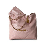 CHANEL Handbag Pink 23S Rose Claire (Pink) Small Calfskin Quilted 22 Bag AGHW - Redeluxe
