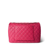 CHANEL Handbag Pink 24C Maxi Travel Flap Pink Caviar Quilted Light Gold Hardware - Redeluxe