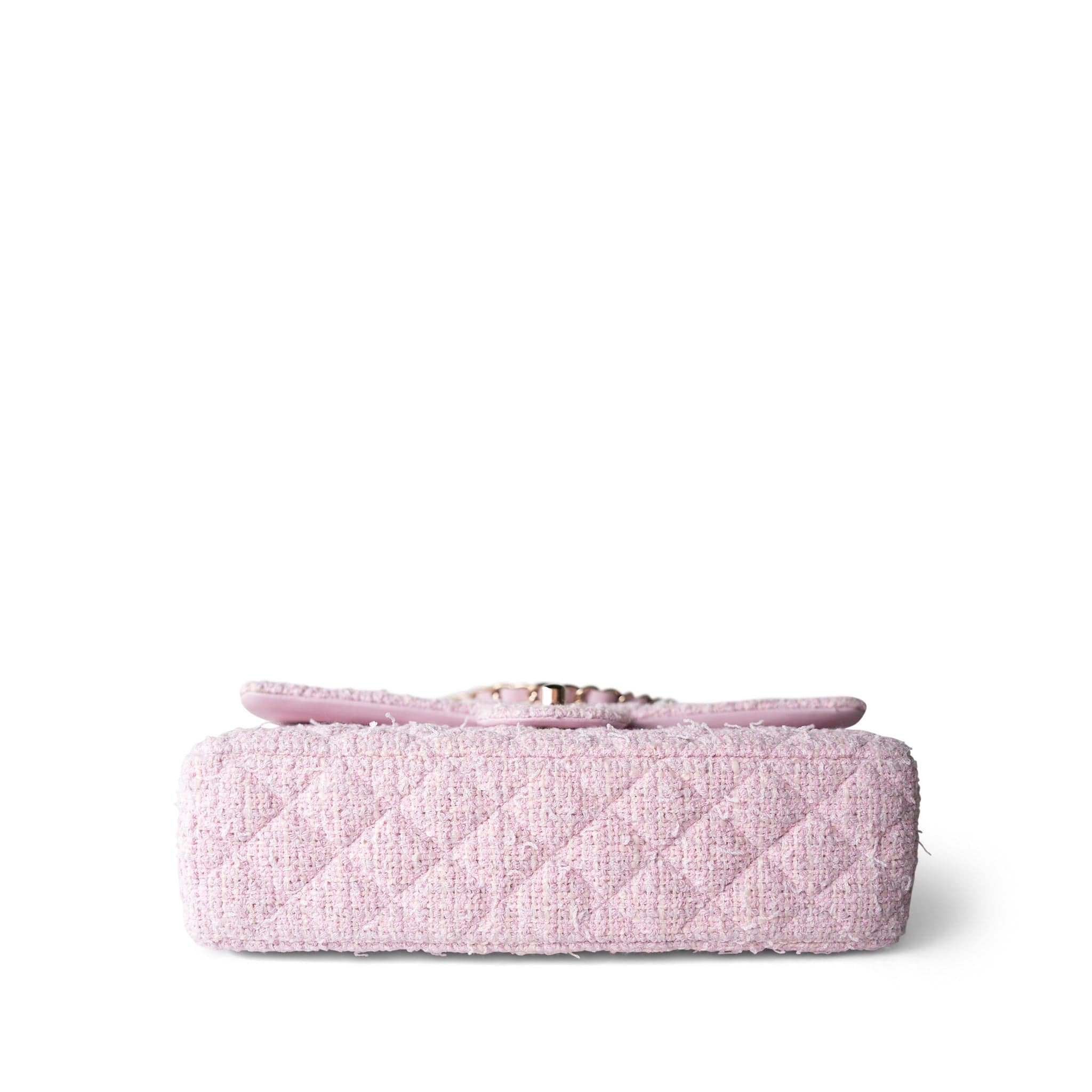 ☆人気☆【JILLSTUART】☆TWEED MATERIAL BIG FLAP TYPE BA.G☆ 21S Pink Tweed Quilted Classic Flap Medium Light Gold