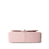 CHANEL Handbag Pink Light Pink Lambskin Quilted Jumbo Classic Flap Silver Hardware - Redeluxe