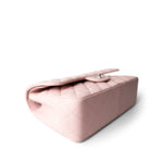 CHANEL Handbag Pink Light Pink Lambskin Quilted Jumbo Classic Flap Silver Hardware - Redeluxe