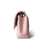 CHANEL Handbag Pink Light Pink Lambskin Quilted Jumbo Classic Flap Silver Hardware - Redeluxe
