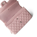 CHANEL Handbag Pink Light Pink Lambskin Quilted Jumbo Classic Flap Silver Hardware - Redeluxe