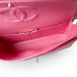 CHANEL Handbag Pink Pink Caviar Quilted Classic Flap Medium Light Gold Hardware - Redeluxe