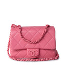 CHANEL Handbag Pink Pink Caviar Quilted Incognito Square Flap Bag - Redeluxe