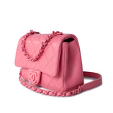 CHANEL Handbag Pink Pink Caviar Quilted Incognito Square Flap Bag - Redeluxe