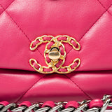 CHANEL Handbag Pink Pink Goatskin Quilted 19 Flap Small Mixed Hardware - Redeluxe