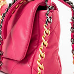 CHANEL Handbag Pink Pink Goatskin Quilted 19 Flap Small Mixed Hardware - Redeluxe