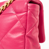 CHANEL Handbag Pink Pink Goatskin Quilted 19 Flap Small Mixed Hardware - Redeluxe