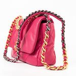 CHANEL Handbag Pink Pink Goatskin Quilted 19 Flap Small Mixed Hardware - Redeluxe