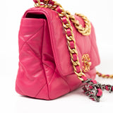 CHANEL Handbag Pink Pink Goatskin Quilted 19 Flap Small Mixed Hardware - Redeluxe