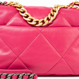 CHANEL Handbag Pink Pink Goatskin Quilted 19 Flap Small Mixed Hardware - Redeluxe