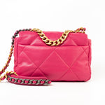 CHANEL Handbag Pink Pink Goatskin Quilted 19 Flap Small Mixed Hardware - Redeluxe