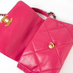 CHANEL Handbag Pink Pink Goatskin Quilted 19 Flap Small Mixed Hardware - Redeluxe