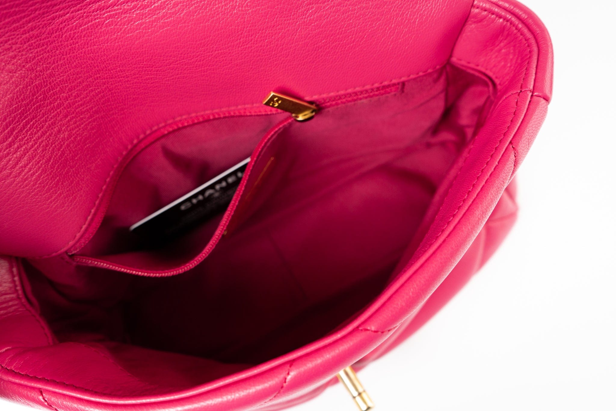 CHANEL Handbag Pink Pink Goatskin Quilted 19 Flap Small Mixed Hardware - Redeluxe