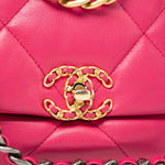 CHANEL Handbag Pink Pink Goatskin Quilted 19 Flap Small Mixed Hardware - Redeluxe