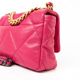 CHANEL Handbag Pink Pink Goatskin Quilted 19 Flap Small Mixed Hardware - Redeluxe