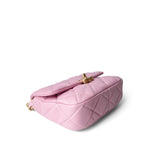 CHANEL Handbag Pink Pink Mini Lacquered Chain Lambskin Quilted Flap Aged Gold Hardware - Redeluxe
