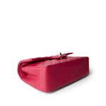 CHANEL Handbag Pink Raspberry Caviar Quilted Classic Flap Small Silver Hardware - Redeluxe