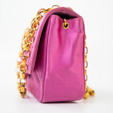 CHANEL Handbag Pink Satin Quilted Single Flap Mini Gold Hardware - Redeluxe